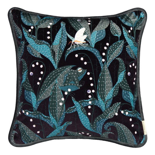 Klaus Haapaniemi クッションカバー : Lily of the Valley Dark velvet cushion [18059]